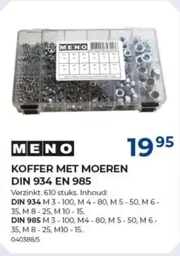 Meno Meno koffer met moeren din 934 en 985 aanbieding