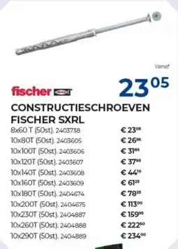 Meno Fischer constructieschroeven fischer SXRL aanbieding