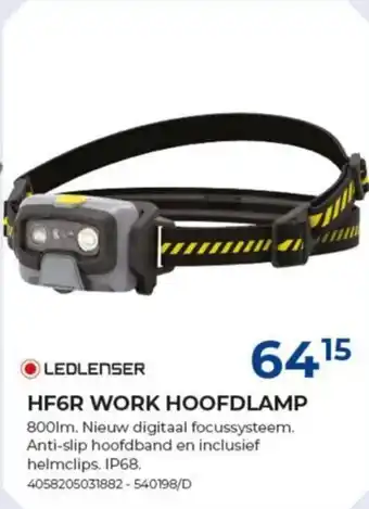 Ledlen HF6R work hoofdlamp