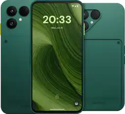 Coolblue Fairphone 6 256GB Groen 5G + Fairphone 6 Protective Back Cover Groen aanbieding