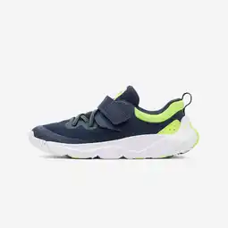 Decathlon Lichte kindersneakers klittenband elastische veters Playful Fast marineblauw aanbieding