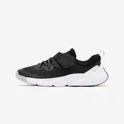 Decathlon Lichte kindersneakers met klittenband en elastische veters Playful Fast zwart aanbieding