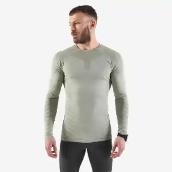 Decathlon Winter hardloopshirt met lange mouwen heren kaki aanbieding