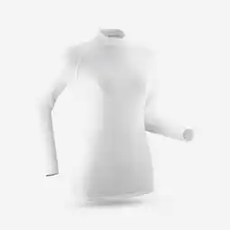 Decathlon Warrm en comfortabel thermoshirt voor skiën dames 100 wit/greige aanbieding