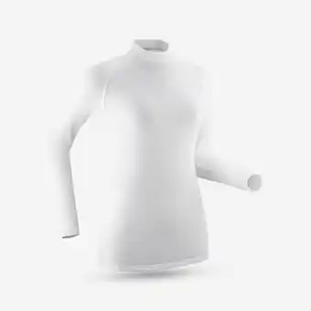 Decathlon Warrm en comfortabel thermoshirt voor skiën dames 100 wit/greige aanbieding
