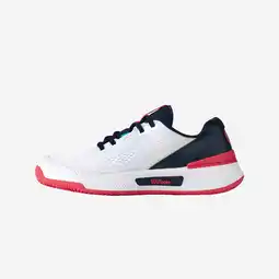 Decathlon Multicourt tennisschoenen voor dames Intrigue Pro wit blauw roze aanbieding