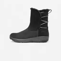 Decathlon Warme en waterdichte wandellaarzen voor dames NH500 Mid leer zwart aanbieding