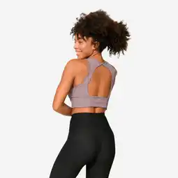 Decathlon Cropped sporttop gemiddelde ondersteuning donker aanbieding