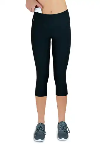 Decathlon Dames 3/4 Hardlooplegging Hoge Taille, Ademend, met Telefoonzakje - Zwart aanbieding