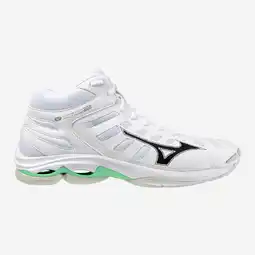 Decathlon Volleybalschoenen voor dames Wave Voltage 2 Mid wit aanbieding