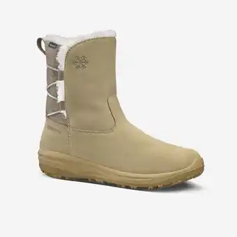 Decathlon Warme en waterdichte leren laarzen voor dames NH500 Mid beige aanbieding