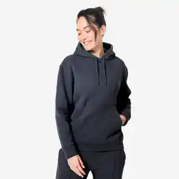 Decathlon Warme fitnesshoodie voor dames grijs aanbieding