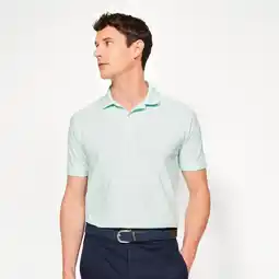 Decathlon Golfpolo met korte mouwen voor heren MW500 katoen lichtgroen aanbieding