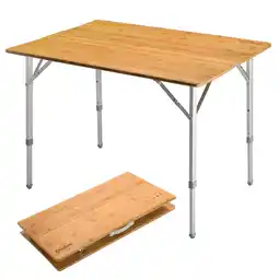 Decathlon Campingtafel Bamboe Campingvouwtafel Vouwtafel Hout 3Hoogtes Verstelbaar Alu aanbieding