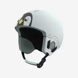 Decathlon Skihelm voor kinderen H-KID 500 ijsblauw pinguïn aanbieding