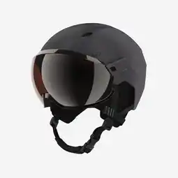 Decathlon Skihelm met vizier voor volwassenen PST 550 donkergrijs aanbieding