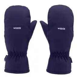 Decathlon WARME EN WATERDICHTE SKIWANTEN VOOR KINDEREN 100 MARINEBLAUW/FLUOROZE aanbieding