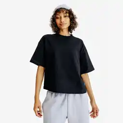 Decathlon Cropped dames T-shirt zwart aanbieding