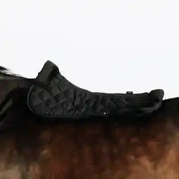Decathlon Zadelonderlegger voor paarden en pony's 500 imitatieschapenvacht zwart aanbieding