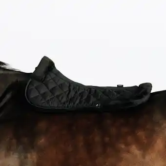 Decathlon Zadelonderlegger voor paarden en pony's 500 imitatieschapenvacht zwart aanbieding
