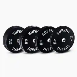 Decathlon Suprfit Econ Bumper Plate White Logo Set 100 kg aanbieding