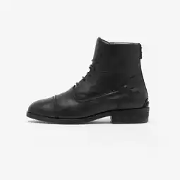 Decathlon Leren jodhpurs met veters 900 zwart aanbieding