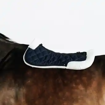 Decathlon Zadelonderlegger voor paarden en pony's 500 imitatieschapenvacht marineblauw aanbieding