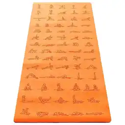 Decathlon Rubber & PU yoga mat - 5 mm - engraved asanas grip dry or wet hands aanbieding
