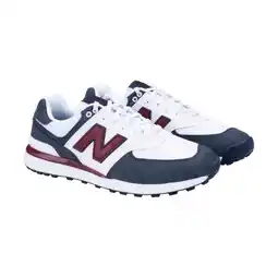 Decathlon New Balance 574 Greens VS, Chaussures de golf pour hommes, blanc/marine/rouge aanbieding