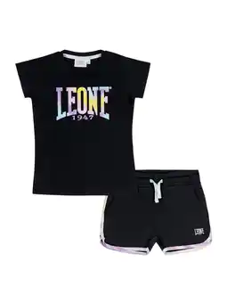 Decathlon Meisjesset bestaande uit een katoenen T-shirt en short van Leone Rainbow aanbieding