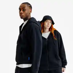 Decathlon Uniseks sweatvest met rits Elementals zwart aanbieding