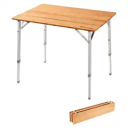 Decathlon Campingtafel Bamboe Campingvouwtafel Vouwtafel alu Hout 3Hoogtes Verstelbaar aanbieding