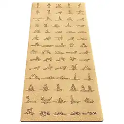 Decathlon Cork yoga & Pilates mat, 3-ply concept, 6mmx68cmx1.83m Postures for beginners aanbieding