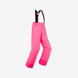 Decathlon Warme en waterdichte skibroek voor kinderen - 100 fluoroze aanbieding