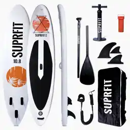 Decathlon Opblaasbare SUP-board set - Touring Stand Up Paddle 10'8 Halia Wit/Oranje aanbieding