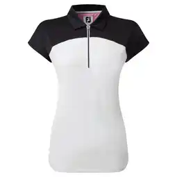Decathlon Dames Golf Polo Footjoy Cap Sleeve Bloc Nayy Wit Maat S aanbieding