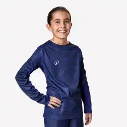 Decathlon Voetbalshirt met lange mouwen voor kinderen Viralto Topo Lines blauw aanbieding
