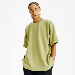 Decathlon Heren-T-shirt Elementals kaki aanbieding
