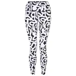 Decathlon Dames Invloedrijke Graffiti Legging (Zwart/Wit) aanbieding
