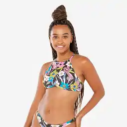 Decathlon Bikinitop voor surfen dames high-neck bloemen Andrea multicolor aanbieding