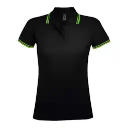 Decathlon Dames Pasadena Poloshirt (Zwart/Kalk) aanbieding