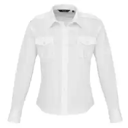 Decathlon Dames pilotenhemd met lange mouwen (Wit) aanbieding