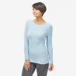 Decathlon Ultra-ademend naadloos thermoshirt voor skiën dames BL 900 blauw aanbieding