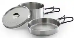 Decathlon Campingaz Trekking Kit roestvrijstalen koekenpan en steelpan aanbieding