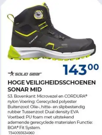 Solid gear hoge veiligheidsschoenen sonar mid