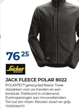 Meno Snickers jack fleece polar 8022 aanbieding