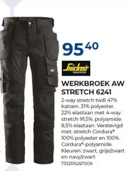 Meno Snickers werkbroek aw stretch 6241 aanbieding