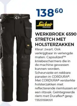 Meno Snickers werkbroek 6590 stretch met holsterzakken aanbieding