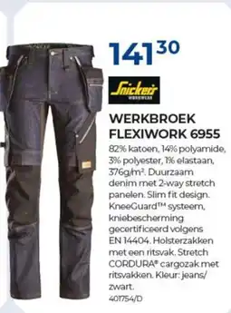 Meno Snickers werkbroek flexiwork 6955 aanbieding