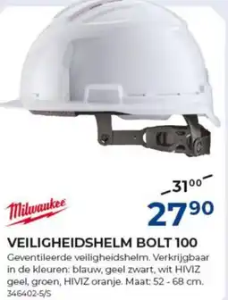 Meno Milwaukee veiligheidshelm bolt 100 aanbieding